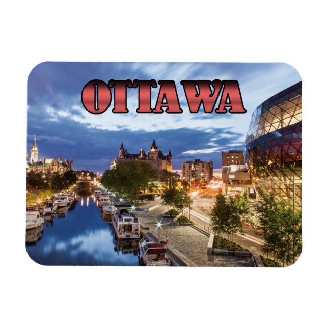 Ottawa bei Dämmerung Magnet (Horizontal)