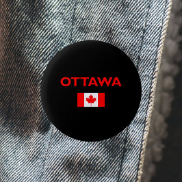 Ottawa Canada Canadian Flag Dark Color Button