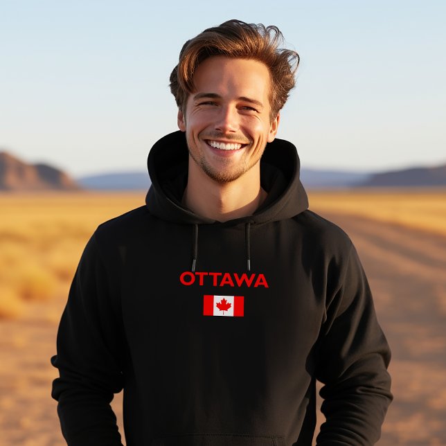 Ottawa Canada Canadian Flag Dark Color Hoodie (Von Creator hochgeladen)