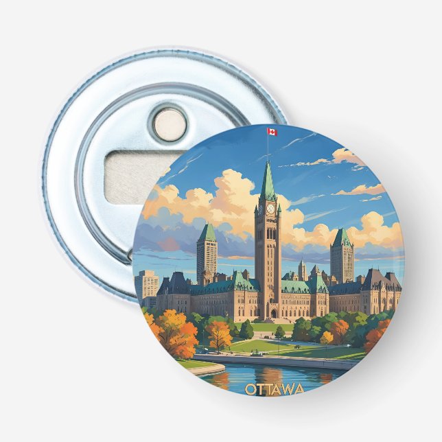 Ottawa Canada Parliament Building, City Skyline Flaschenöffner (Vorderseite)