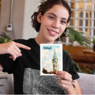 Ottawa Canada Parliament Hill Watercolor Postkarte