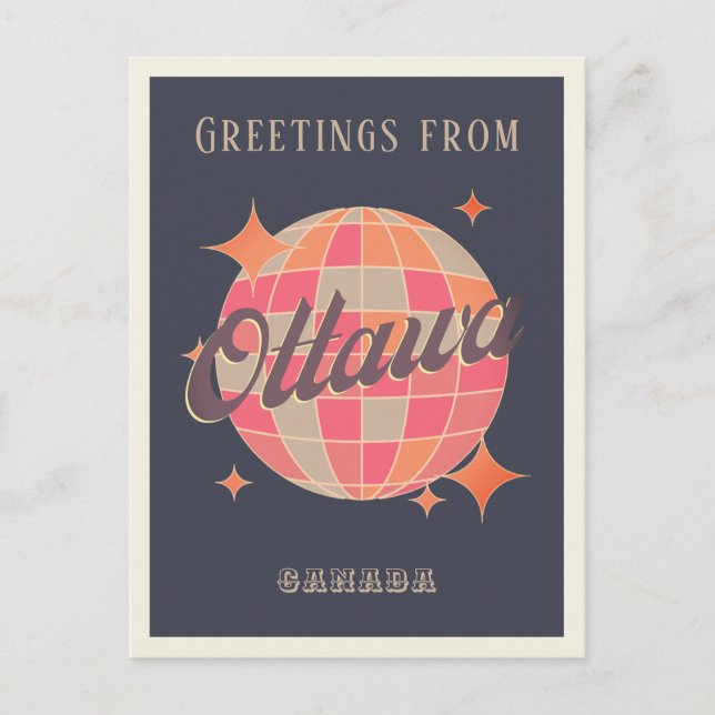 Ottawa Canada retro Vintage Grüße Postkarte (Vorderseite)