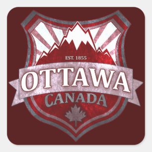 Ottawa Canada Rot Grunge Schild Aufkleber