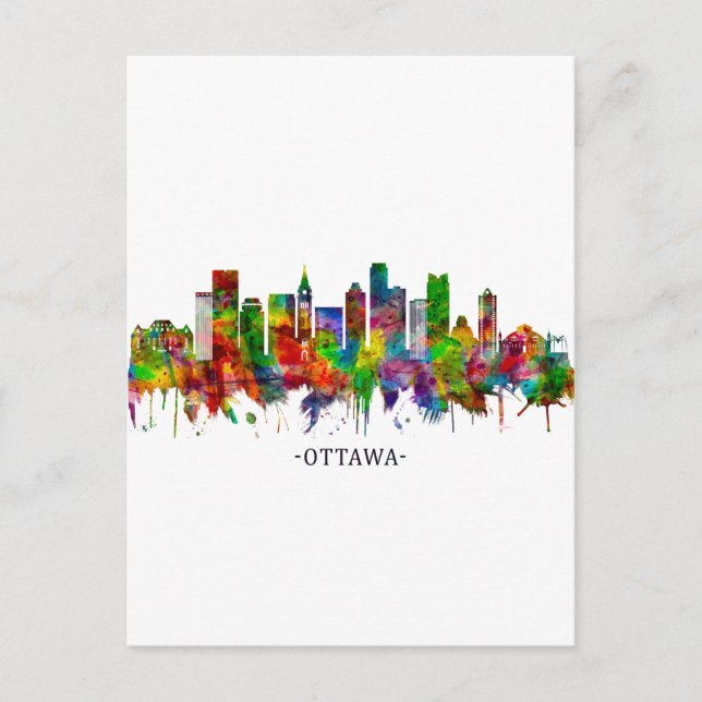 Ottawa Canada Skyline Feiertagspostkarte (Vorderseite)