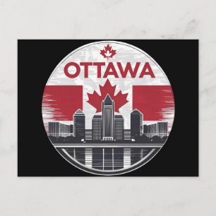 Ottawa Canada Skyline Retro City Postkarte