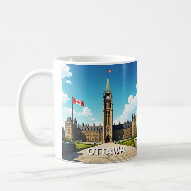 Ottawa Canada Travel Kaffeetasse (Links)