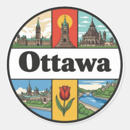 Ottawa Canada Travel Runder Aufkleber