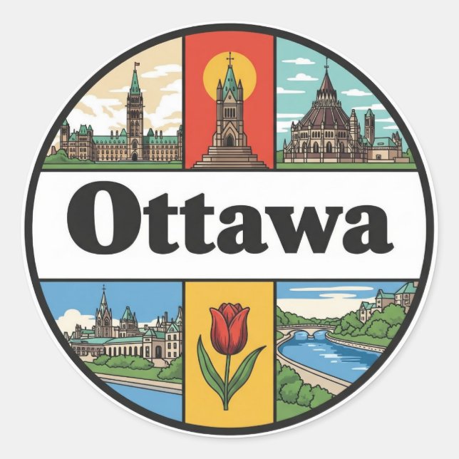 Ottawa Canada Travel Runder Aufkleber (Vorderseite)