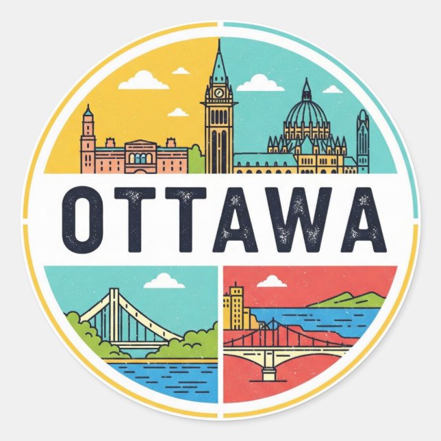 Ottawa Canada Travel Runder Aufkleber (Vorderseite)