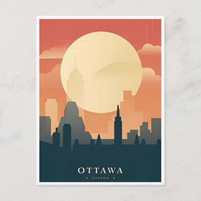Ottawa Canada Vintage Travel Illustrations-Retro Postkarte (Vorderseite)