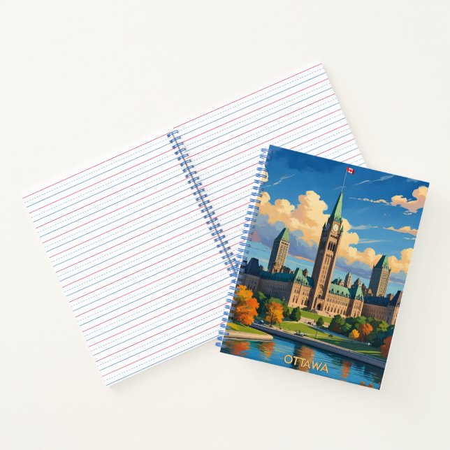 Ottawa Kanada Gebäude des Parlaments, City Skyline Notizbuch (Innenseite)
