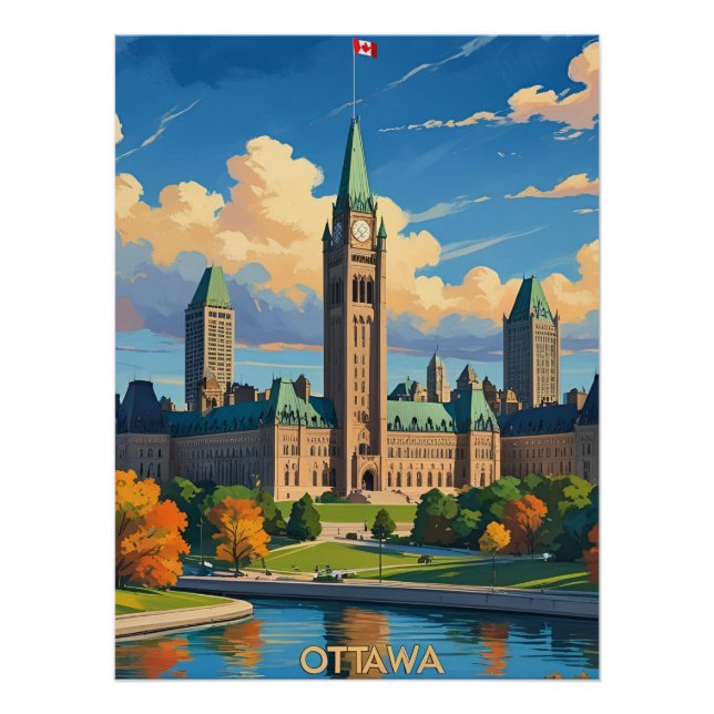 Ottawa Kanada Gebäude des Parlaments, City Skyline Poster (Vorderseite)