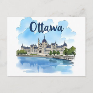 Ottawa Kanada Gebäude des Parlaments, City Skyline Postkarte