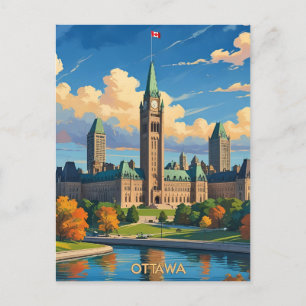Ottawa Kanada Gebäude des Parlaments, City Skyline Postkarte