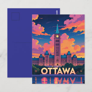 Ottawa Kanada Gebäude des Parlaments, City Skyline Postkarte