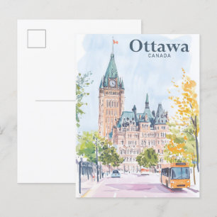 Ottawa Kanada Gouache-Malerei-Illustration Reise Postkarte