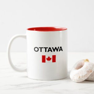 Ottawa Kanada Kanadische Flagge Licht Farbe Zweifarbige Tasse