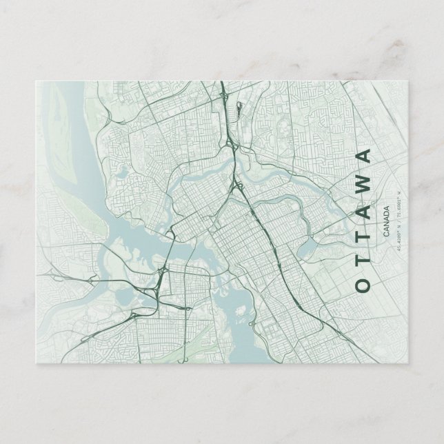 Ottawa Kanada Karte Minimal (Vorderseite)