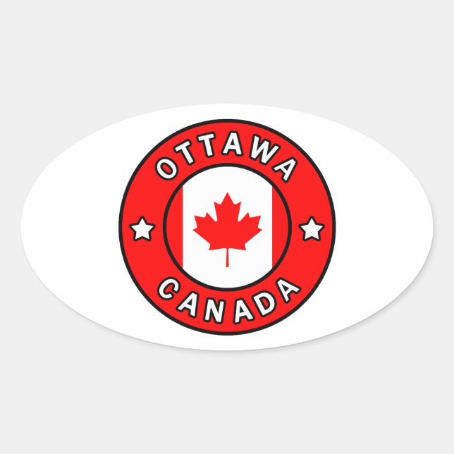 Ottawa Kanada Ovaler Aufkleber (Vorderseite)