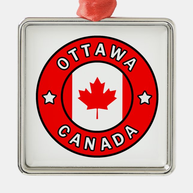 Ottawa Kanada Silbernes Ornament (Vorne)