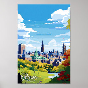 Ottawa Kanada Vintage Kunstreisebildschirmillustri Poster