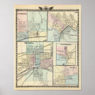 Ottawa, LaSalle, Galena, Jonesboro und Sparta Poster