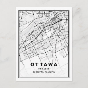 Ottawa Ontario Canada Carte de la ville de voyage