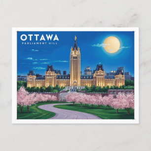 Ottawa Parlament Hügel Moonlight Postkarte