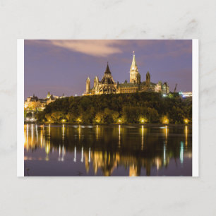 Ottawa Parlament in der Nacht Postkarte