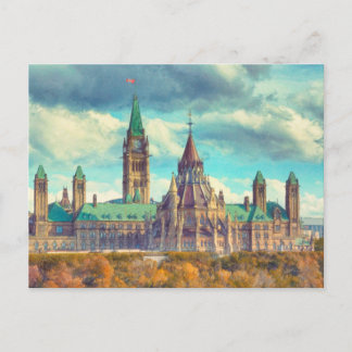 Ottawa Parliament Hill Ontario Kanada Art Postkart Postkarte