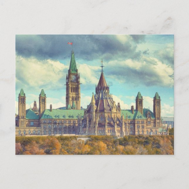 Ottawa Parliament Hill Ontario Kanada Art Postkart Postkarte (Vorderseite)