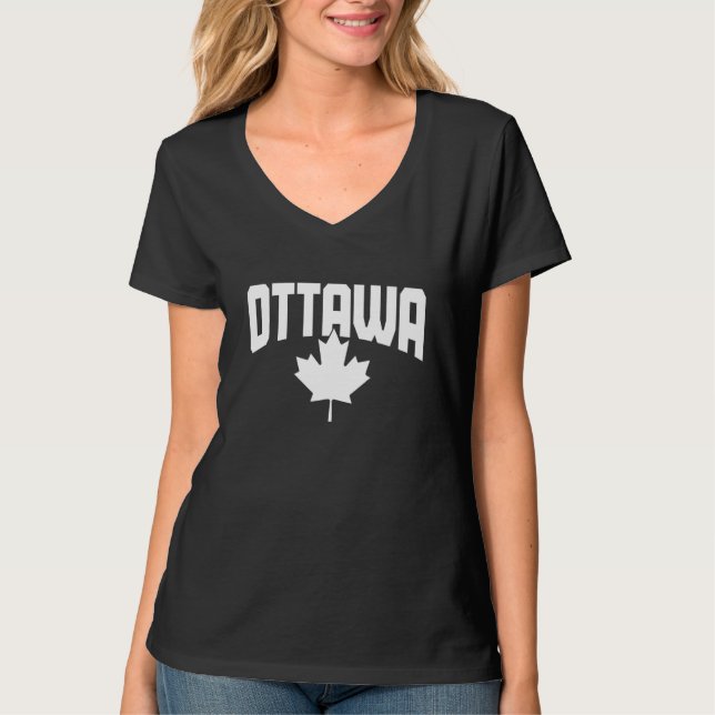 Ottawa Quebec Canada Maple Leaf Red Canadian Flag  T-Shirt (Vorderseite)
