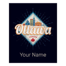 Ottawa Skyline Ontario Retro Kanada Vintag