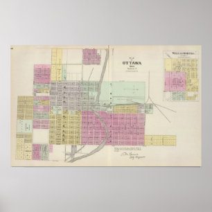 Ottawa-Stadt und Williamsburg, Kansas Poster