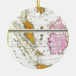 Ottens Karte 1710 von Südostasien Singapur Keramikornament