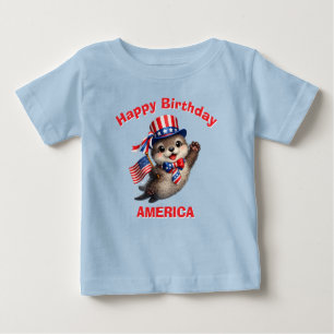 Otter (5ac) Patriotisches Kinder T-Shirt