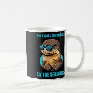 Otter 841 Surfende Otter Sie stiehlt Surfboards Ca Kaffeetasse