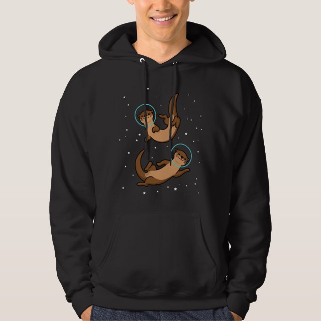Otter Astronaut Gift Kids Otter Gift Space Otter Hoodie (Vorderseite)