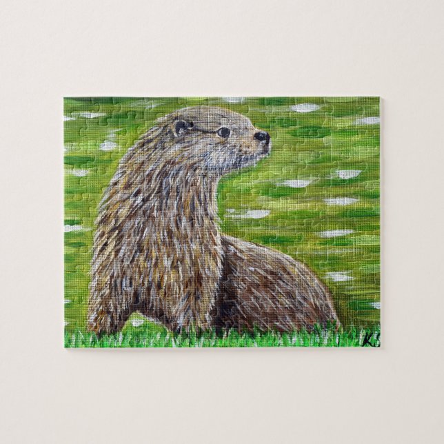 Otter auf einer Ufermalerei (Horizontal)