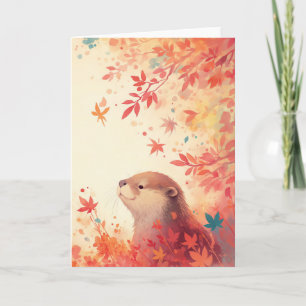 Otter Autumn Wonder Karte
