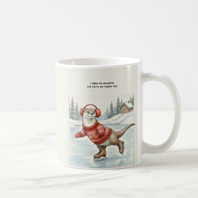 Otter Be Skating, Magnet Kaffeetasse (Rechts)