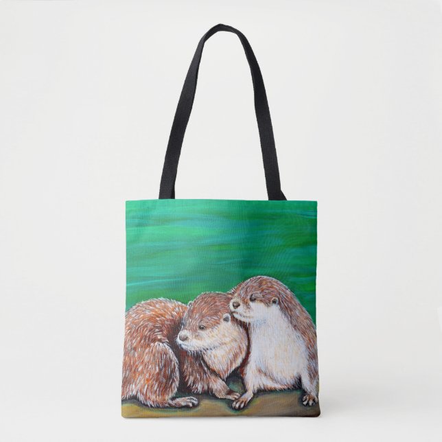 Otter Best Friends Painting Tasche (Vorderseite)