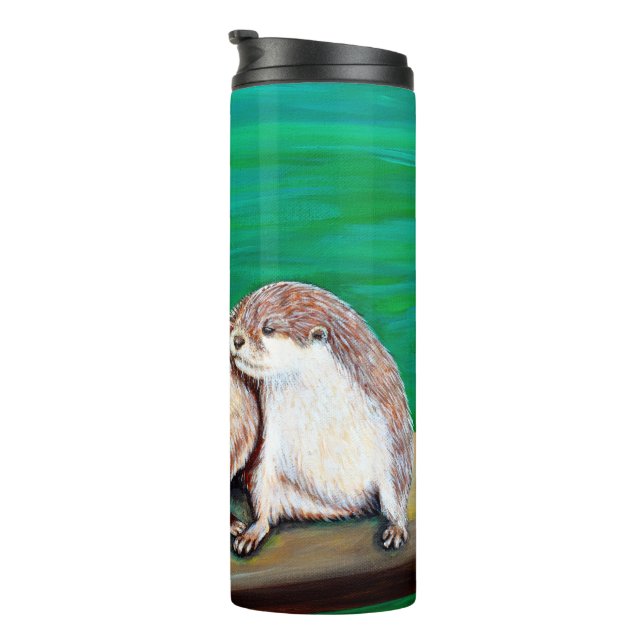 Otter Best Friends Painting Thermosbecher (Nach rechts gedreht)