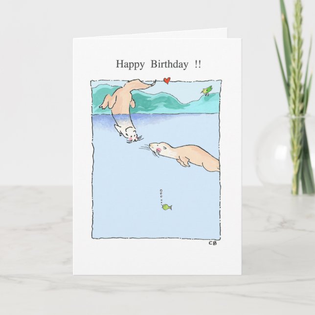 "Otter" Birthday Card Karte (Vorderseite)
