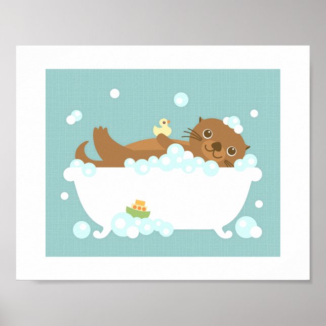Otter Blase Bath Poster drucken (Vorne)
