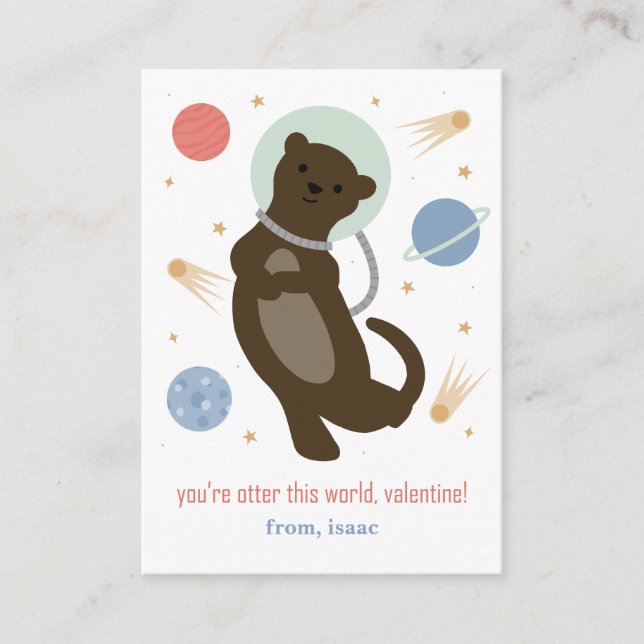 Otter Cette Carte Valentine Classe Mondiale (Devant)