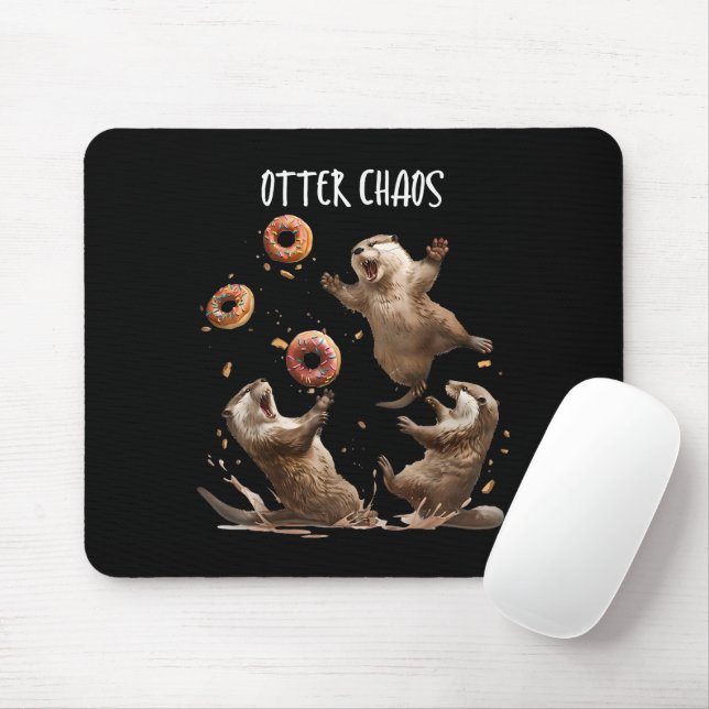 Otter Chaos Funny Bagel Kämpfe Sea Otters Puck an  Mousepad (Mit Mouse)