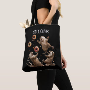 Otter Chaos Funny Bagel Kämpfe Sea Otters Puck an Tasche