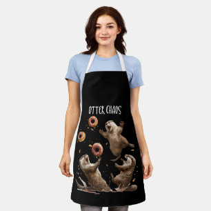 Otter Chaos Lustiger Bagel Kampfende Seeotter Wort Schürze