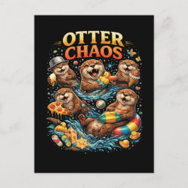 Otter Chaos Postkarte
